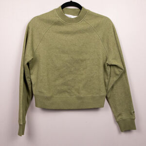 Fabletics cozy fleece ragland green sweatshirt-XS